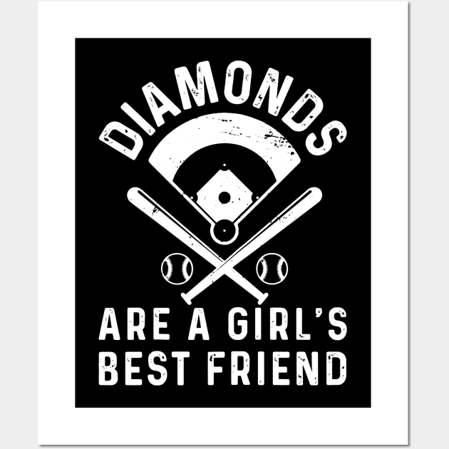 Diamonds are a Girls Best Friend Baseball Wall Art by Vigo